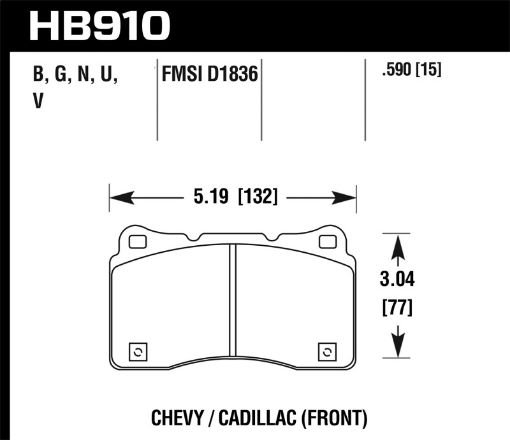 Picture of Hawk 15 - 16 Cadillac XTS Chevrolet Corvette DTC - 60 Front Brake Pads