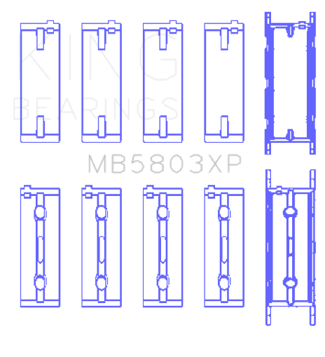 Picture of King BMW S65B40A Crankshaft Main Bearings Set of 5