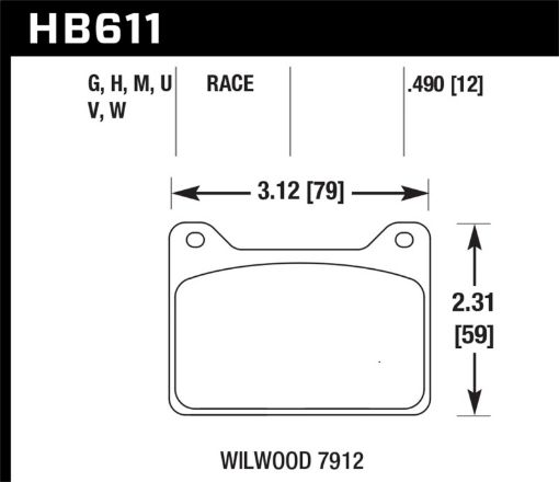 Picture of Hawk Willwood 7912 DTC - 60 Race Brake Pads