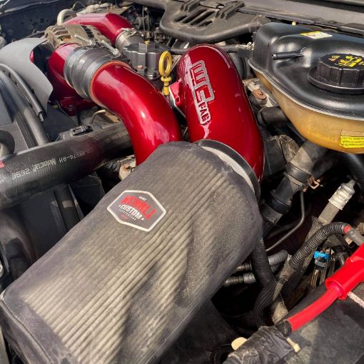 Picture of Wehrli 03 - 07 Ford 6.0L Powerstroke 4in Intake Kit - WCFab Red