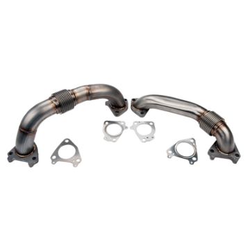 Picture of Wehrli 01 - 04 Chevrolet 6.6L Duramax LB7 2in Stainless Up Pipe Kit wGaskets - Single Turbo