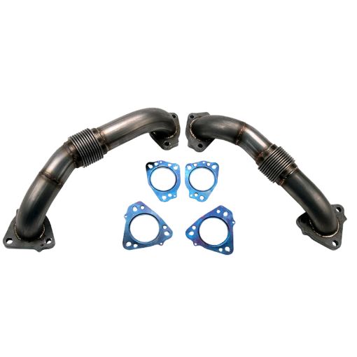 Picture of Wehrli 17 - 24 Chevrolet 6.6L L5P Duramax 2in Stainless Up Pipe Kit wGaskets