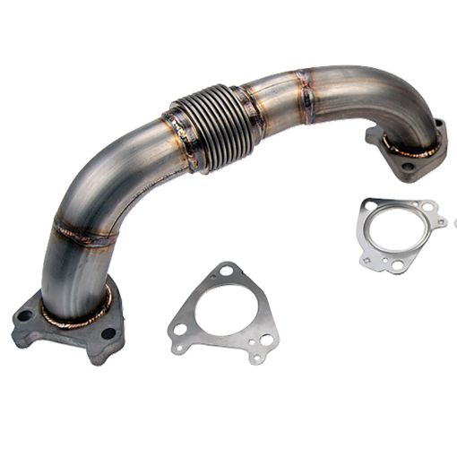 Picture of Wehrli 01 - 16 Chevrolet 6.6L Duramax 2in Stainless Driver Side Up Pipe wGaskets (SingleTwin Turbo)