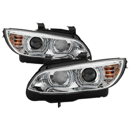 Picture of Spyder 08 - 10 BMW F92 3 Series Proj Headlight - High Beam H3 DRL LED - Chrome - PRO - YD - BMWE9208 - DRL - C