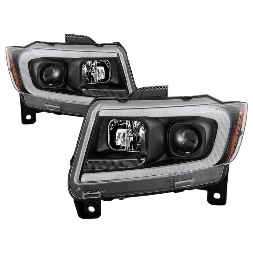 Picture of Spyder 11 - 13 Jeep Grand Cherokee - Light Bar Proj Headlights - Halo Model - Blk - PRO - YD - JGC11 - LB - BK