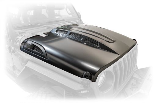 Picture of DV8 Offroad 18 Jeep JL Heat Dispersion Hood - Primer Black