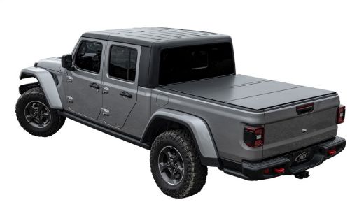 Picture of Access LOMAX Tri - Fold Cover 2020 Jeep Gladiator 5ft Box (w Trail Rail) Black Matte