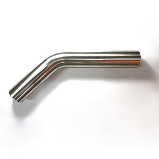 Picture of Stainless Bros 3in Diameter 1.5D 4.5in CLR 45 Degree Bend 5in leg8in leg Mandrel Bend