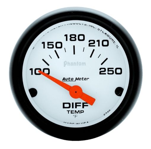 Picture of Autometer Phantom 52mm 2 Diff Temp. 100 - 250F Electronic Gauge Kit