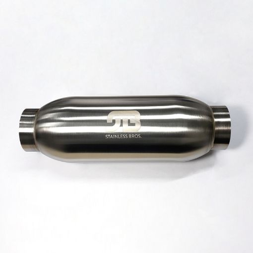 Picture of Stainless Bros 4in Body x 12.0in Length 3in InletOutlet Bullet Resonator