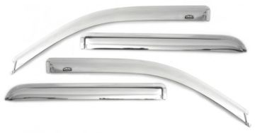 Picture of AVS 20 - 22 Chevrolet Silverado 1500 LTD Ext. CabDC FR Ventvisor Window Deflectors 4pc - Chrome