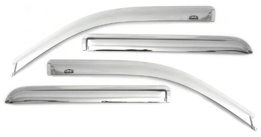 Picture of AVS 20 - 22 Chevrolet Silverado 1500 LTD Ext. CabDC FR Ventvisor Window Deflectors 4pc - Chrome