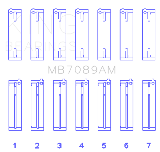 Picture of King AudiVolkswagen ABVAESAUE Crankshaft Main Bearing Set (Set of 7) (Standard Size)