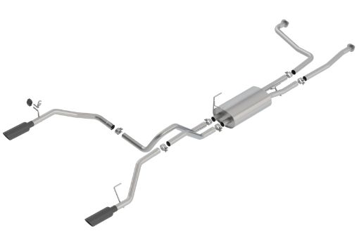 Picture of Borla 16 - 19 Nissan Titan 5.6L V8 2WD4WD S - Type Catback Exhaust - Black Chrome Tips