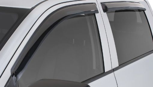 Picture of Stampede 2019 Chevy Silverado 1500 Double Cab Pickup Tape - Onz Sidewind Deflector 4pc - Smoke