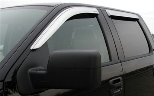 Picture of Stampede 2019 Chevy Silverado 1500 Double Cab Pickup Tape - Onz Sidewind Deflector 4pc - Chrome