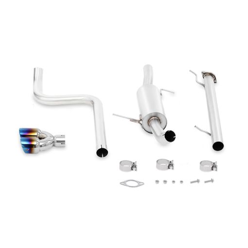 Picture of Mishimoto 14 - 16 Ford Fiesta ST 1.6L 2.5in Stainless Steel Cat - Back Exhaust w Burnt Ti Tips