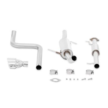 Picture of Mishimoto 14 - 16 Ford Fiesta ST 1.6L 2.5in Stainless Steel Resonated Cat - Back Exhaust w Polish Tips