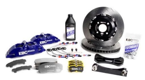 Picture of EBC Racing 12 - 17 Ford Fiesta ST (Mk7) Blue Apollo - 4 Calipers 330mm Rotors Front Big Brake Kit