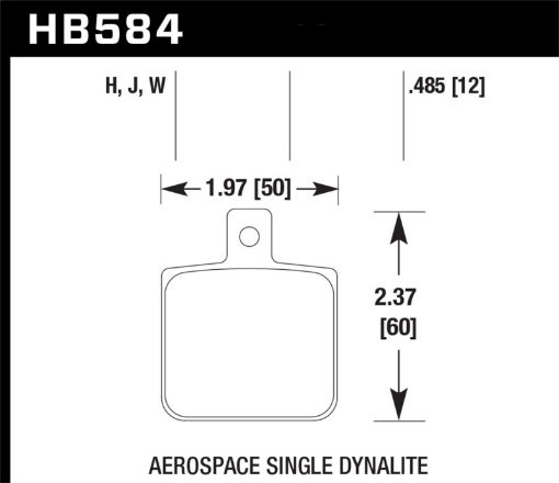 Picture of Hawk Aerospace Single Dynalite 12mm Thickness HPS Street Brake Pads