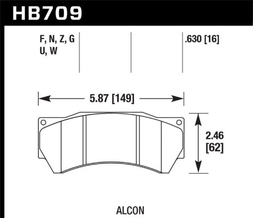 Picture of Hawk HPS 5.0 Brake Pads Ferro - Carbon Black Powder Coat 16mm Pad Thickness