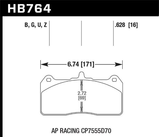 Picture of Hawk AP Racing CP7555D70 DTC - 60 AP Racing Brake Pads