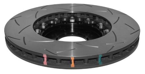 Picture of DBA 06 - 14 Mazdaspeed 3 Front Slotted 5000 Series 2 Piece Rotor Assembled w Black Hat