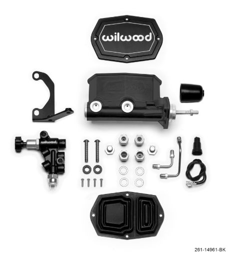 Picture of Wilwood Compact Tandem MC - 78in Bore - wBracket and Valve (Pushrod) - Black