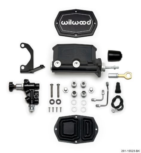 Picture of Wilwood Compact Tandem MC - 1516in Bore wBracket and Valve fits Mustang (Pushrod) - Black