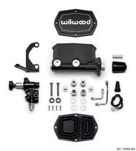 Picture of Wilwood Compact Tandem MC - 1.12in Bore wRH Bracket and Valve - Black