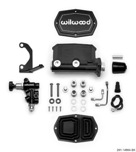 Picture of Wilwood Compact Tandem MC - 1.12in Bore - wBracket and Valve - Black