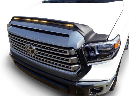 Picture of AVS 2014 - 2019 Toyota Tundra Aeroskin Low Profile Hood Shield w Lights - Black
