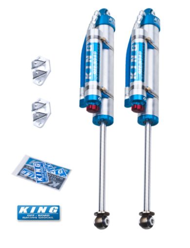 Picture of King Shocks 07 - 18 Jeep Wrangler JK Rear 2.5 Dia Piggy Hose Res Shocks 6in Lift wAdjuster (Pair)
