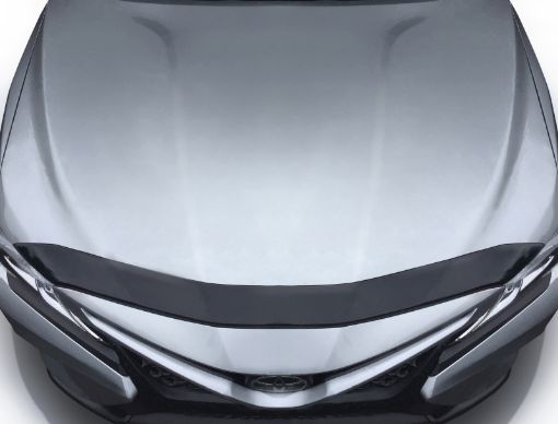 Picture of AVS 18 - 19 Toyota Camry Aeroskin Low Profile Acrylic Hood Shield - Smoke