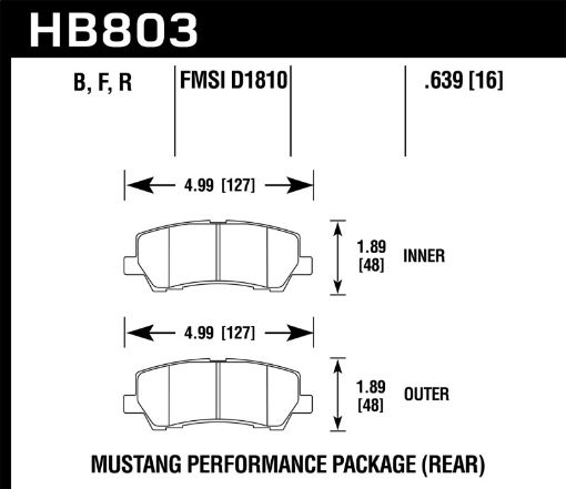 Picture of Hawk 16 - 17 Ford Mustang GT Brembo Package HP Plus Rear Brake Pads
