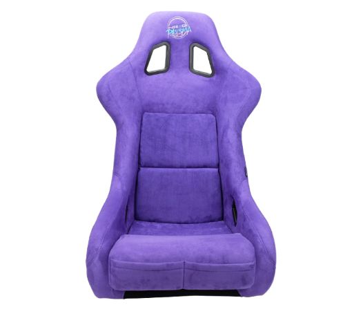 Picture of NRG FRP Bucket Seat PRISMA Edition W pearlized Back Purple Alcantara - Large