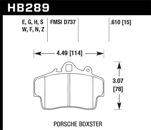 Picture of Hawk 97 - 08 Porsche Boxster HPS 5.0 Front Brake Pads