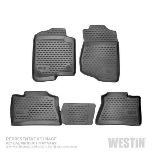 Picture of Westin 2019 RAM 1500 Crew Cab (Bucket Seat) Profile Floor Liners Front Second Row - Black
