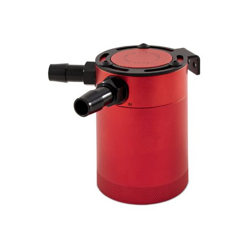 Picture of Mishimoto Compact Baffled Oil Catch Can - 2 - Port - Red