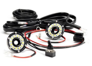 Picture of KC HiLiTES Cyclone 2in. LED Universal Under Hood Lighting Kit (Incl. 2 Cyclone LightsSwitchWiring)