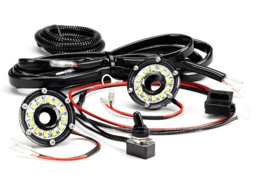 Picture of KC HiLiTES Cyclone 2in. LED Universal Under Hood Lighting Kit (Incl. 2 Cyclone LightsSwitchWiring)