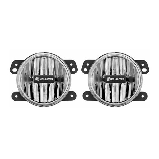 Picture of KC HiLiTES 10 - 18 Jeep JK 4in. Gravity G4 LED Light 10w SAEECE Clear Fog Beam (Pair Pack System)