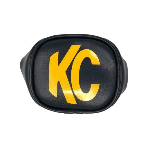 Picture of KC HiLiTES 3in. Rectangle Soft Cover (Pair) - Black wYellow KC Logo