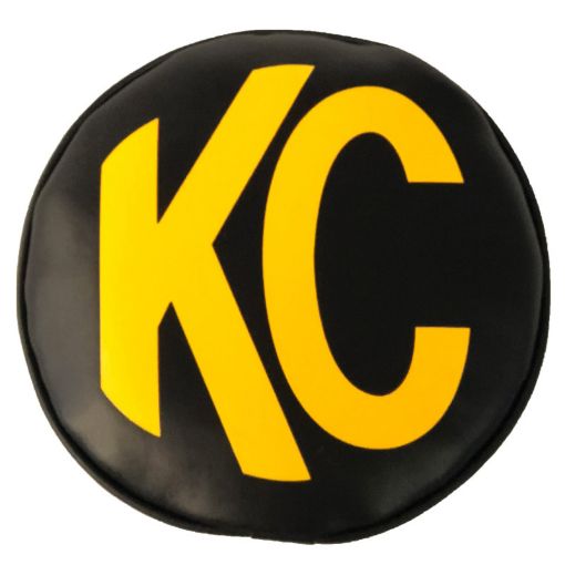 Picture of KC HiLiTES 8in. Round Soft Cover (Pair) - Black wYellow KC Logo