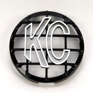 Picture of KC HiLiTES 6in. Round ABS Stone Guard for SlimLiteDaylighter Lights (Single) - BlackWhite KC Logo