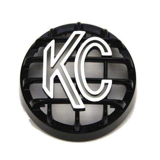 Picture of KC HiLiTES 4in. Round ABS Stone Guard for Rally 400 (Single) - Black wWhite KC Logo