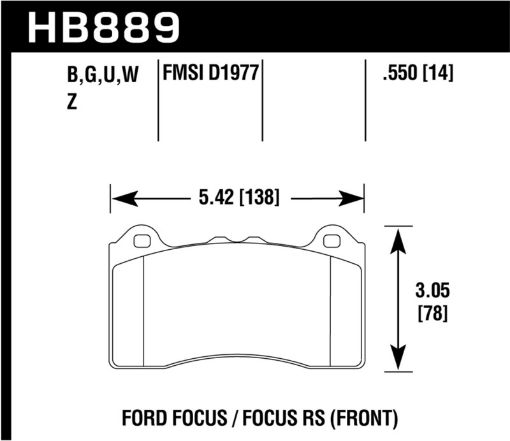 Picture of Hawk 2017 Ford Focus DTC - 60 Race Front Brake Pads