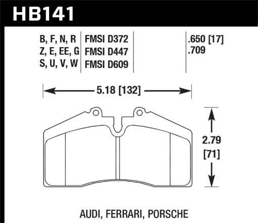 Picture of Hawk AudiPorsche Rear AND ST - 40 HP Street Brake Pads