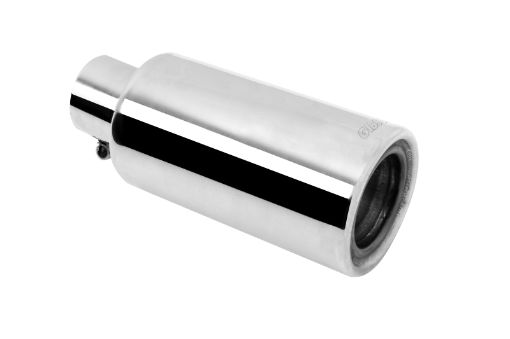 Picture of Gibson Rolled Edge Angle - Cut Muffler Quiet Tip - 4in OD2.25in Inlet12in Length - Stainless
