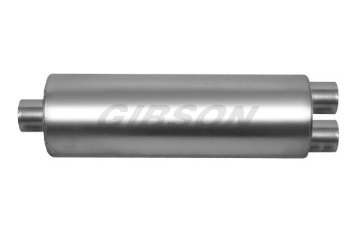 Picture of Gibson SFT Superflow CenterDual Round Muffler - 7x19in3in Inlet2.5in Outlet - Stainless
